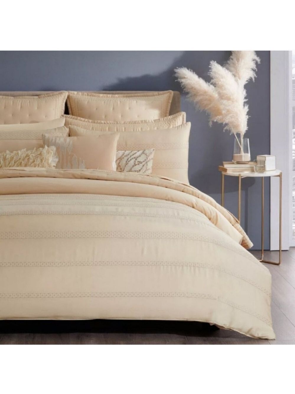 Donna Karan Silky Stripe Duvet Cover Full/Queen